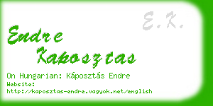 endre kaposztas business card